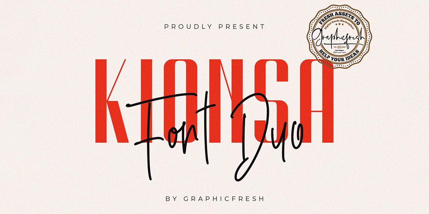 Beispiel einer Kionsa Script-Schriftart